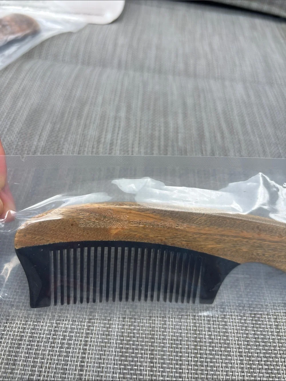 Handcrafted Wood-Handled Black greenwood wooden Comb  NEW
